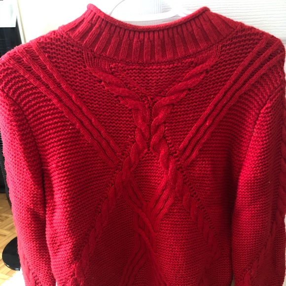 BANANA REPUBLIC red knit sweater - Picture 2 of 3